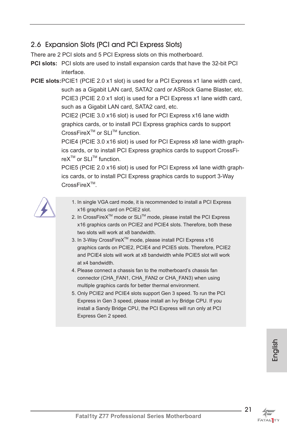 ASRock Fatal1ty Z77 Professional User Manual | Page 21 / 243