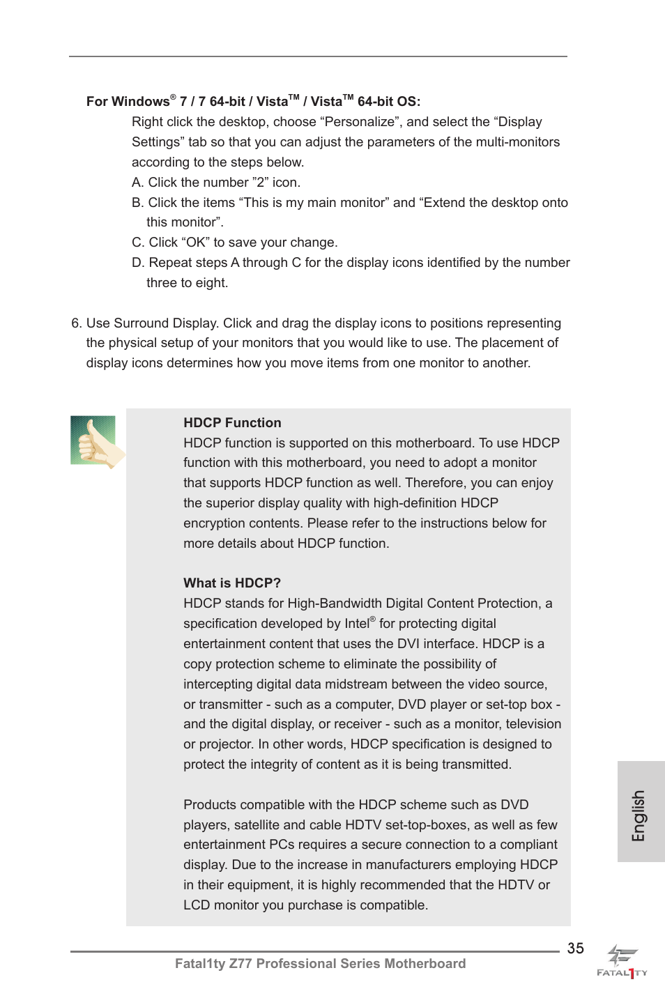 English | ASRock Fatal1ty Z77 Professional User Manual | Page 35 / 243