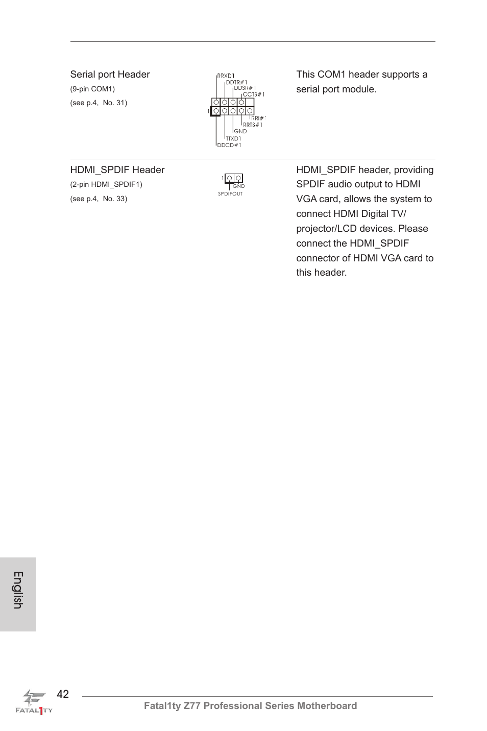 English | ASRock Fatal1ty Z77 Professional User Manual | Page 42 / 243