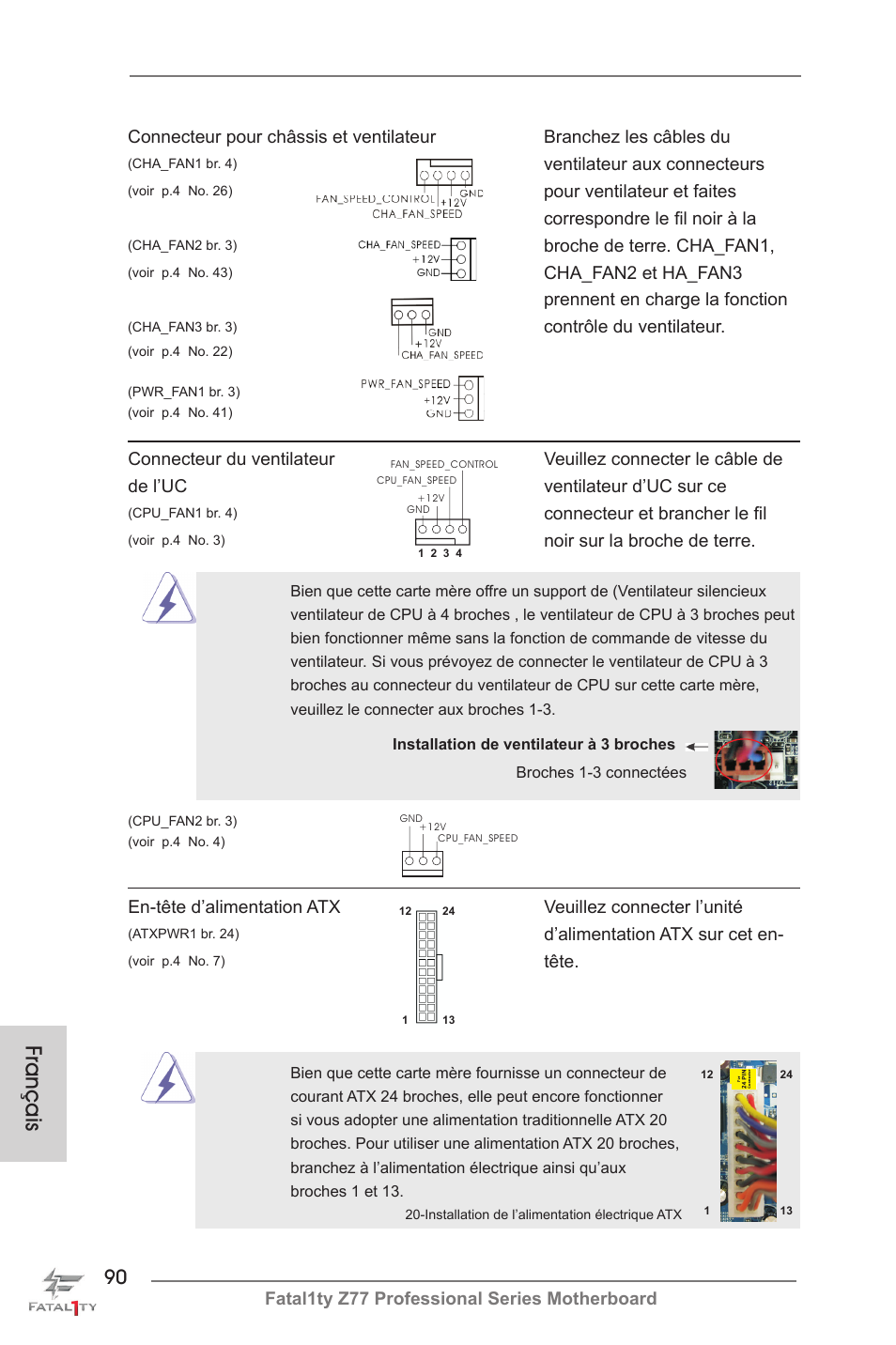 Français | ASRock Fatal1ty Z77 Professional User Manual | Page 90 / 243