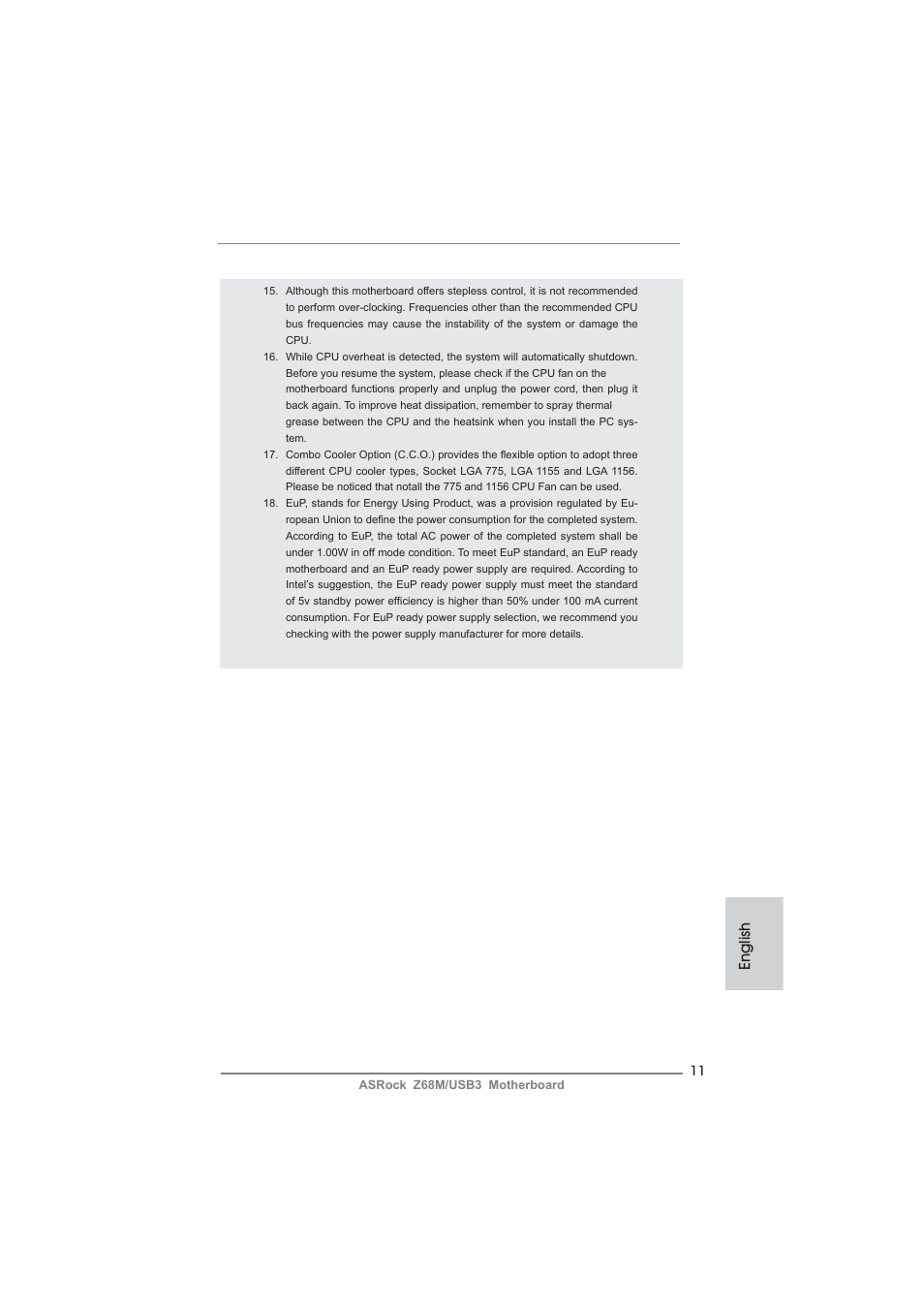English | ASRock Z68M__USB3 User Manual | Page 11 / 177