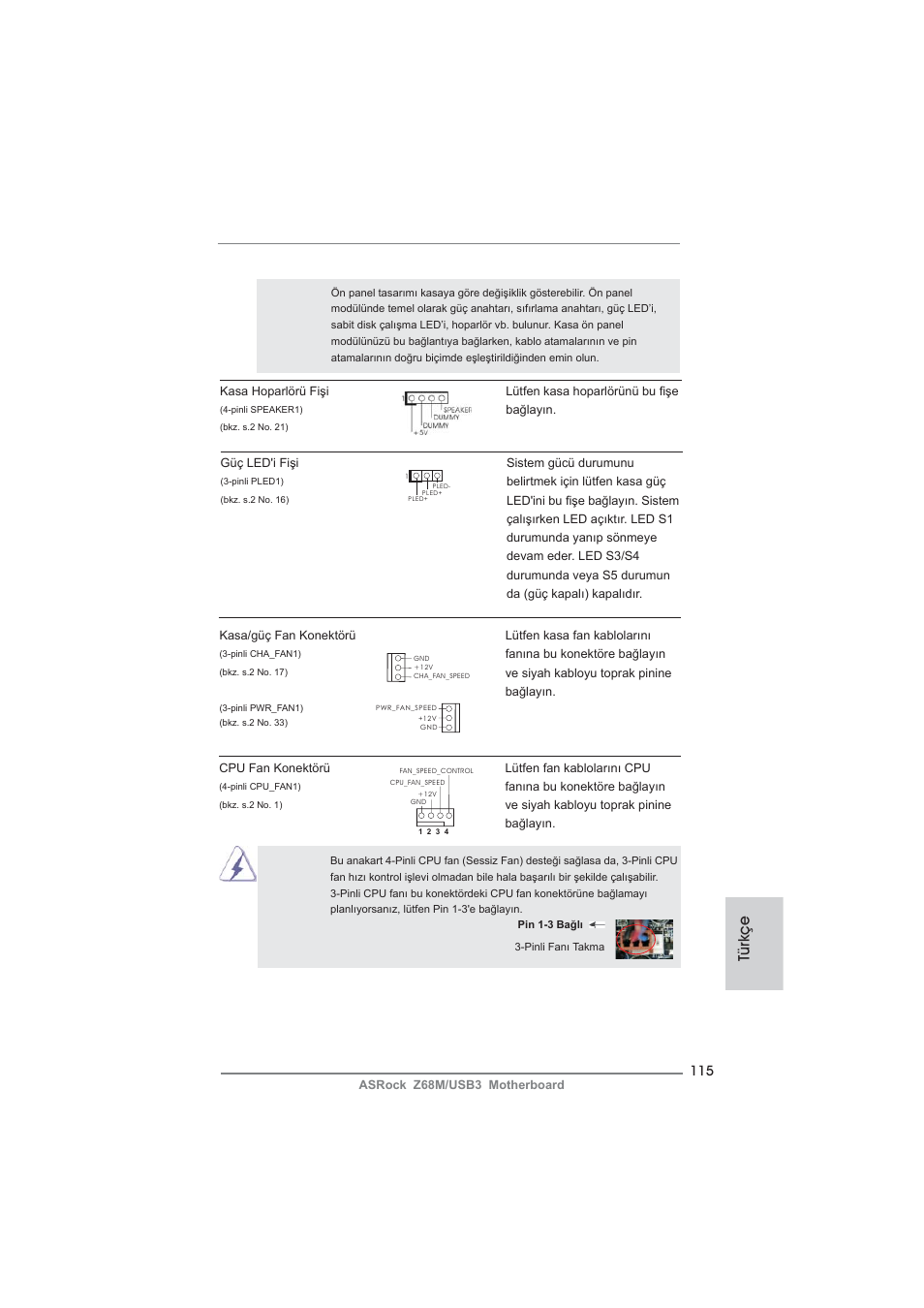 Türkçe | ASRock Z68M__USB3 User Manual | Page 115 / 177