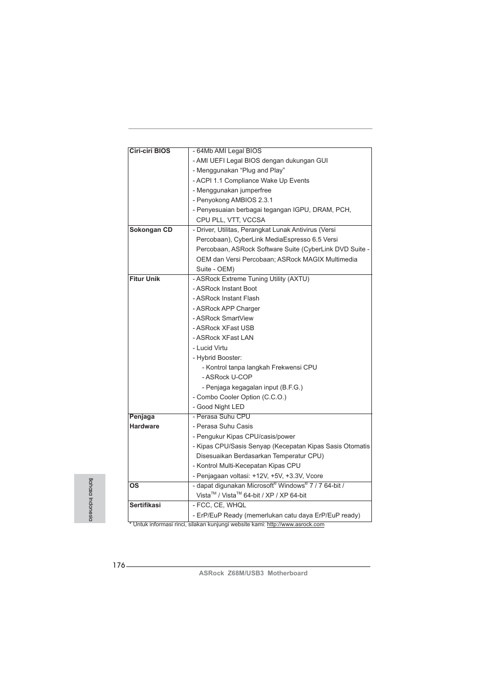 ASRock Z68M__USB3 User Manual | Page 176 / 177