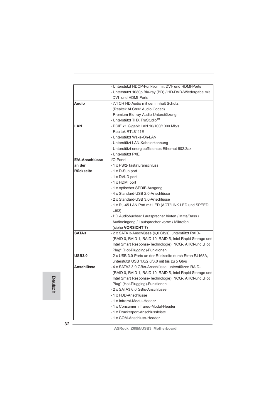Deutsch | ASRock Z68M__USB3 User Manual | Page 32 / 177