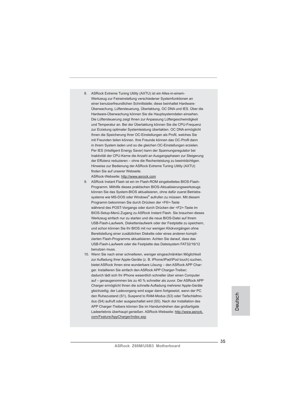 Deutsch | ASRock Z68M__USB3 User Manual | Page 35 / 177