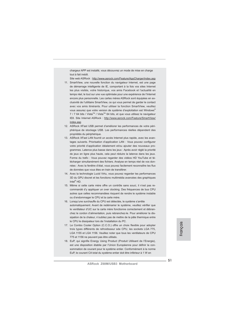 Français | ASRock Z68M__USB3 User Manual | Page 51 / 177