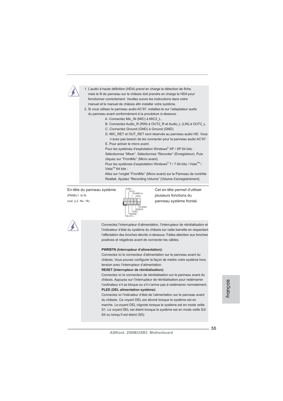 Français | ASRock Z68M__USB3 User Manual | Page 55 / 177