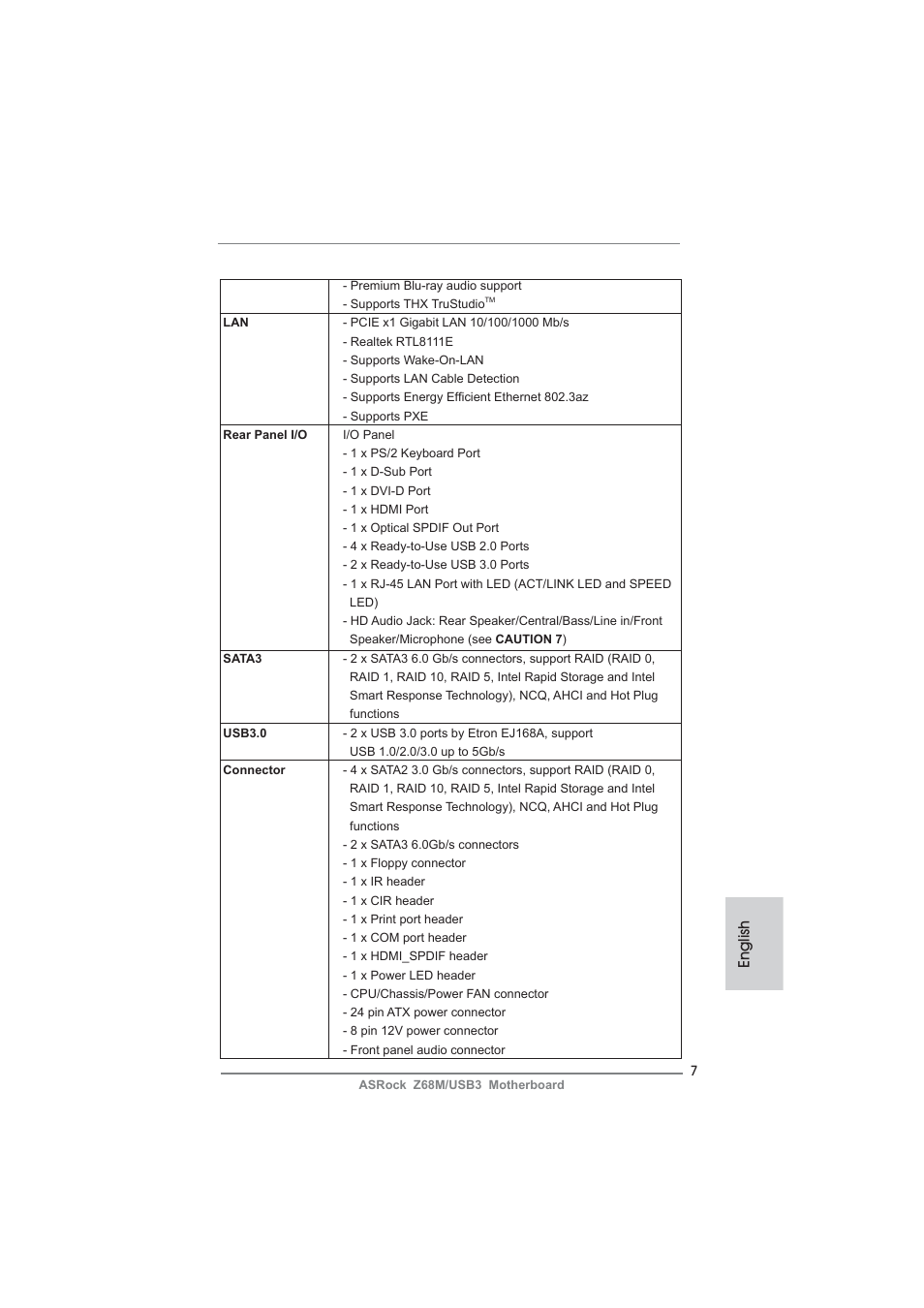 English | ASRock Z68M__USB3 User Manual | Page 7 / 177