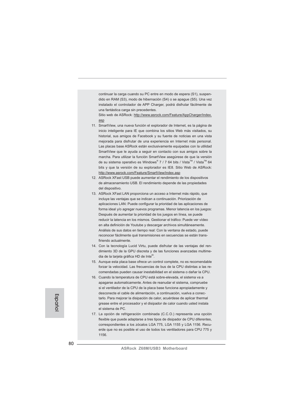 Español | ASRock Z68M__USB3 User Manual | Page 80 / 177