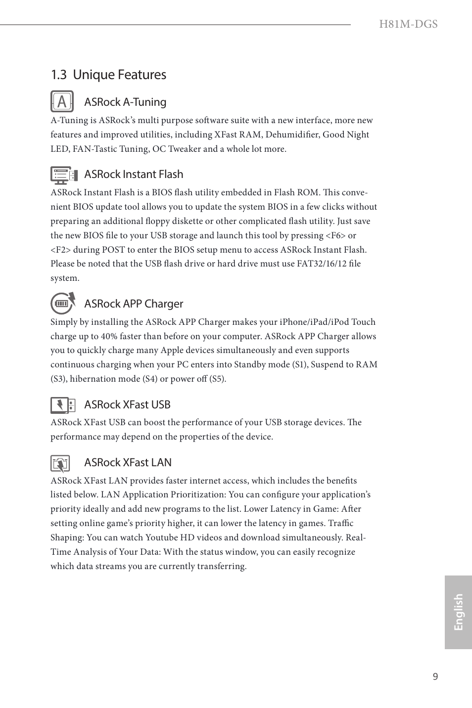 3 unique features | ASRock H81M-DGS User Manual | Page 11 / 57