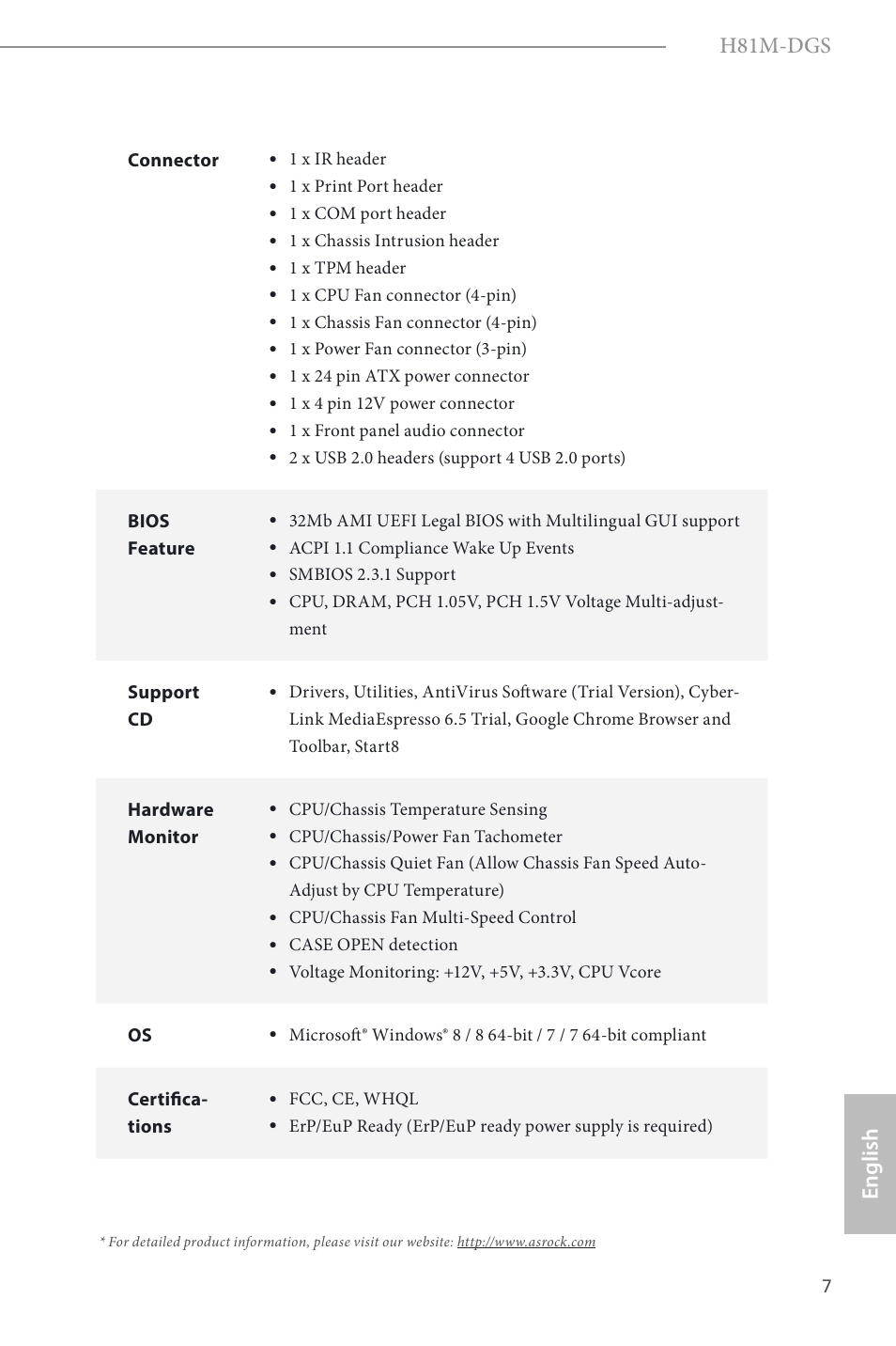 H81m-dgs, English | ASRock H81M-DGS User Manual | Page 9 / 57