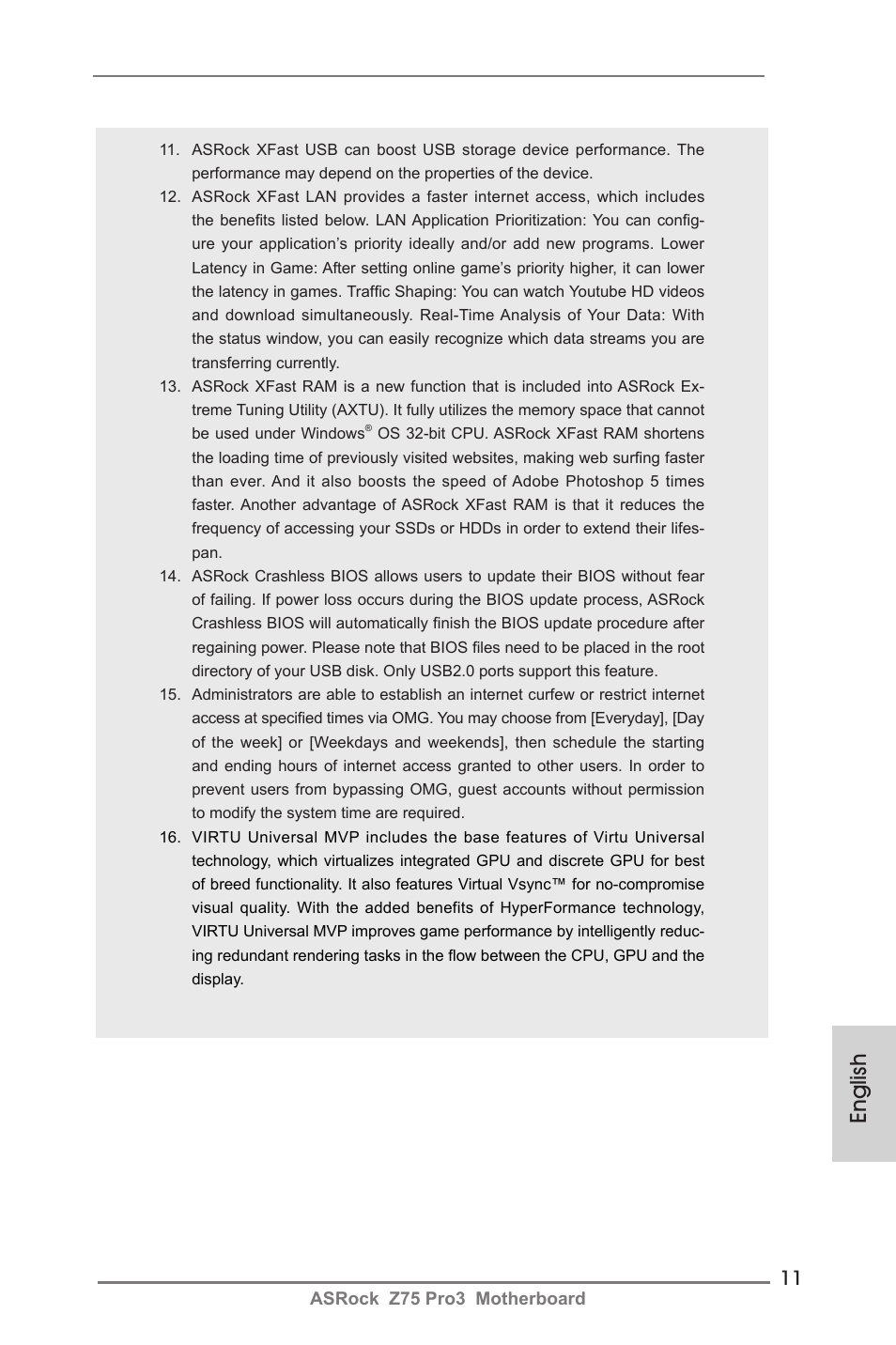 English | ASRock Z75 Pro3 User Manual | Page 11 / 192