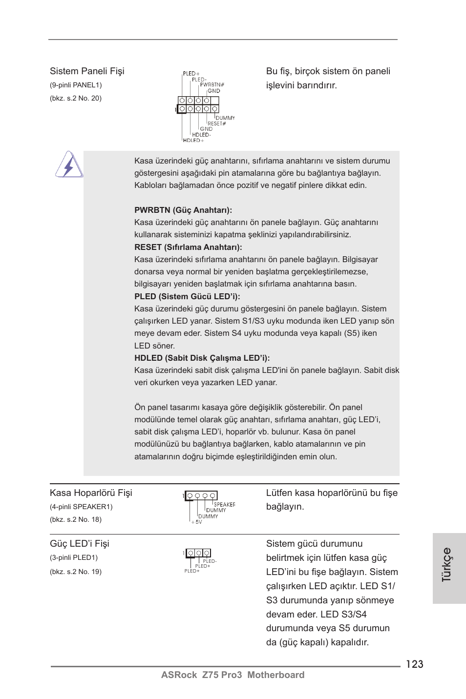 Türkçe | ASRock Z75 Pro3 User Manual | Page 123 / 192