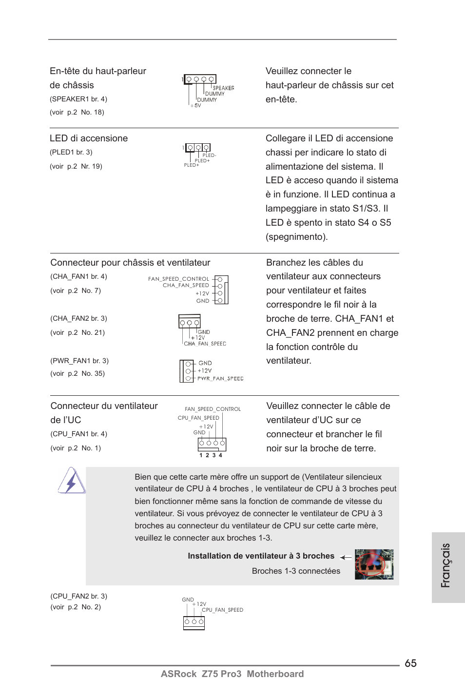Français | ASRock Z75 Pro3 User Manual | Page 65 / 192