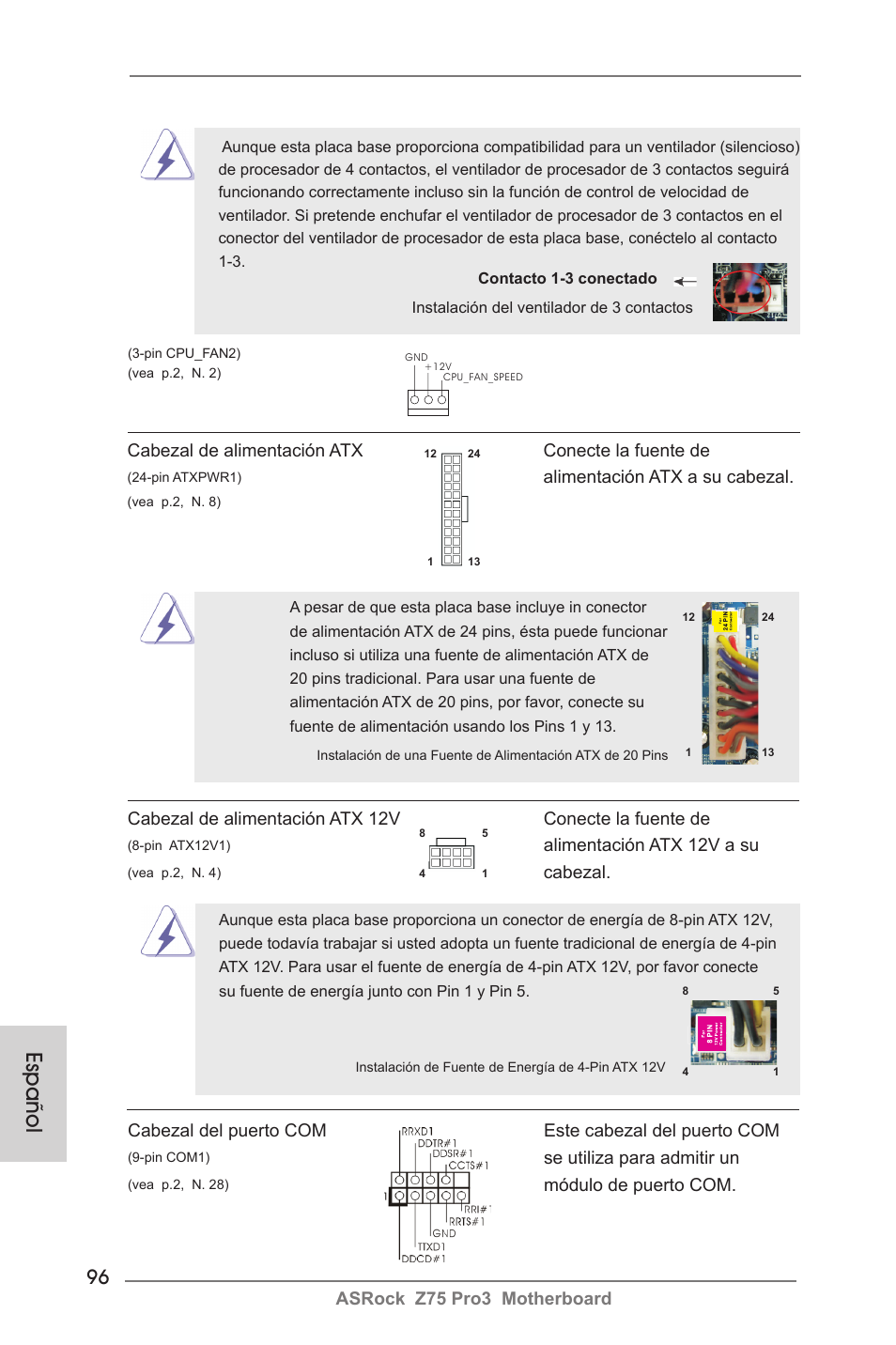 Español | ASRock Z75 Pro3 User Manual | Page 96 / 192