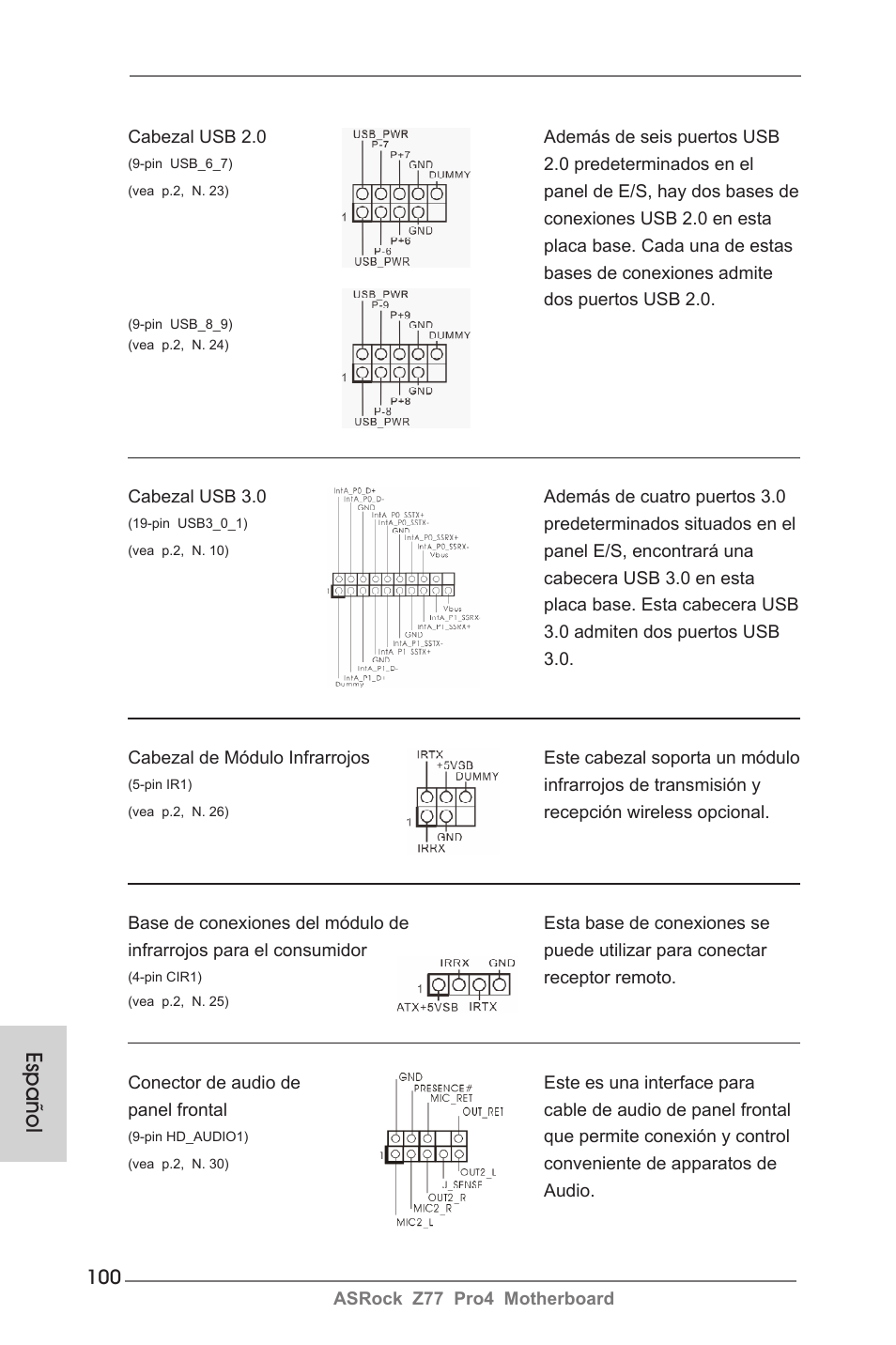Español | ASRock Z77 Pro4 User Manual | Page 100 / 209