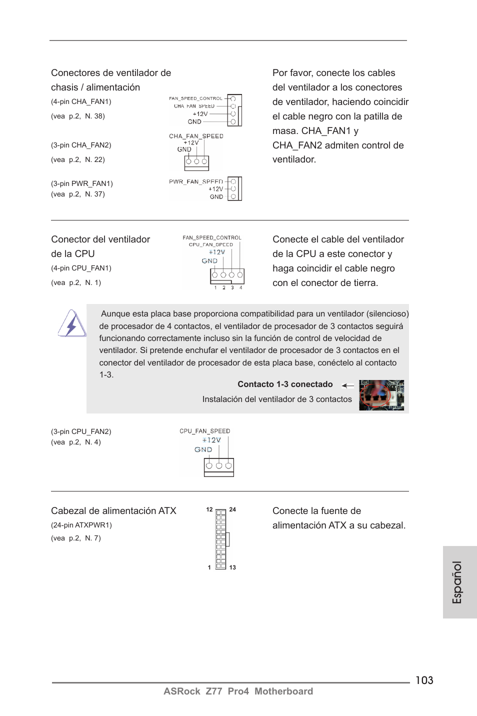 Español | ASRock Z77 Pro4 User Manual | Page 103 / 209