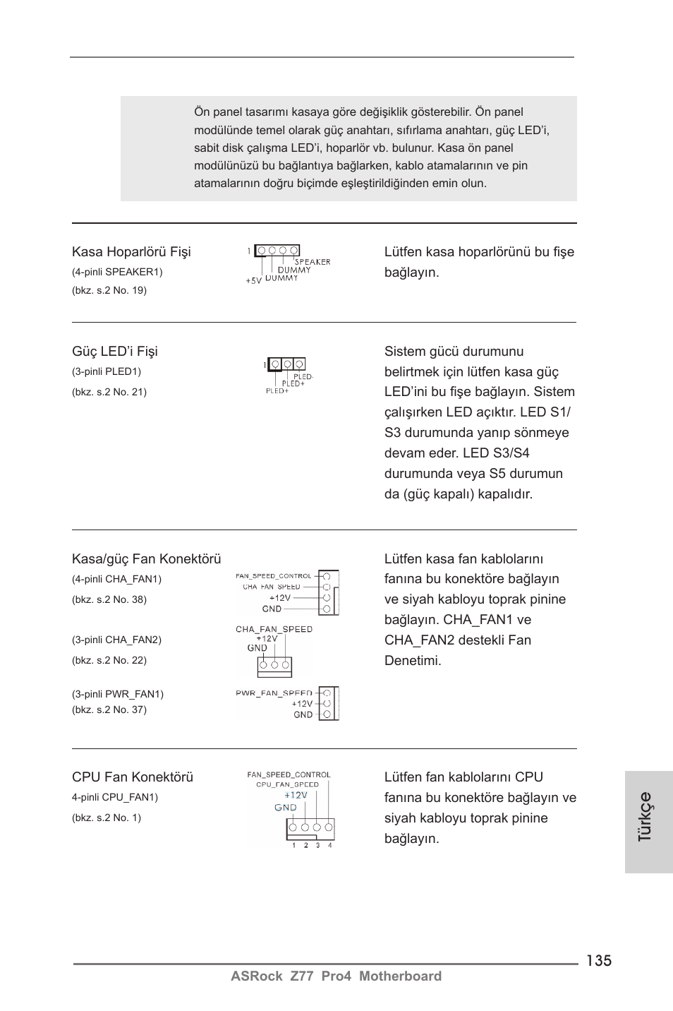 Türkçe | ASRock Z77 Pro4 User Manual | Page 135 / 209