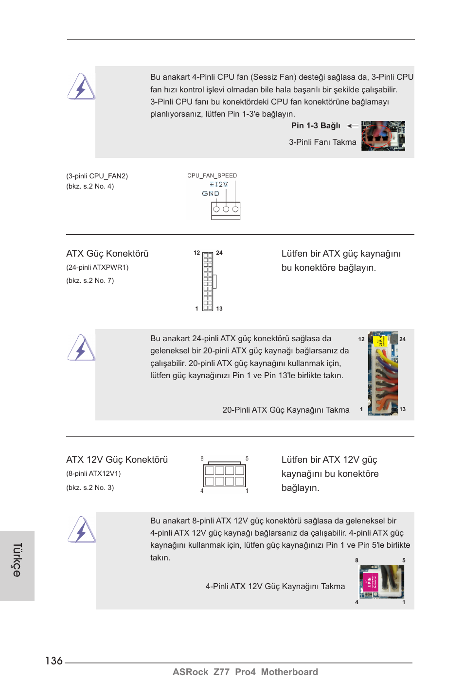 Türkçe | ASRock Z77 Pro4 User Manual | Page 136 / 209