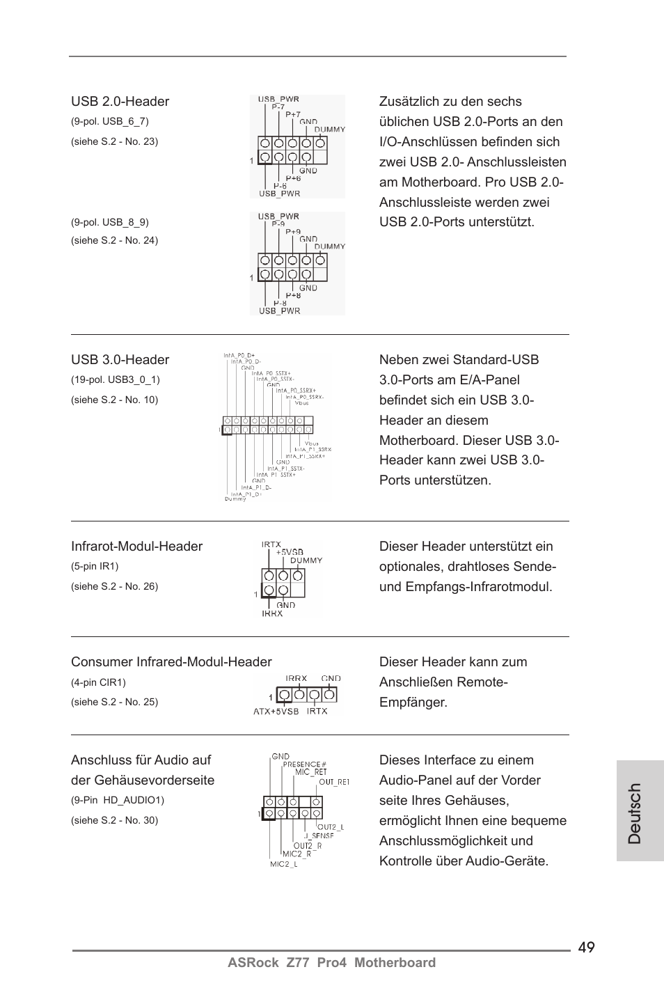 Deutsch | ASRock Z77 Pro4 User Manual | Page 49 / 209