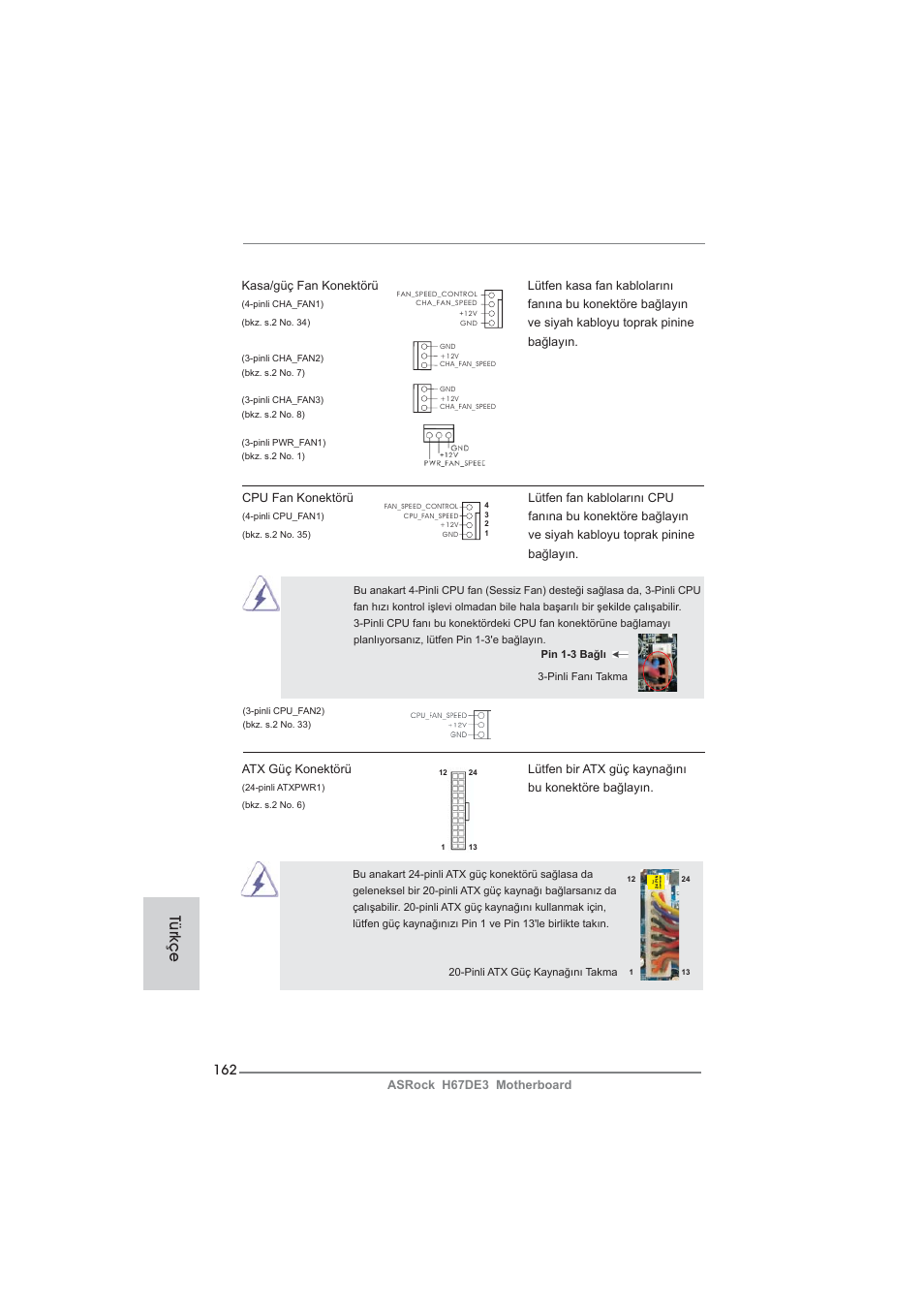 Türkçe | ASRock H67DE3 User Manual | Page 162 / 253