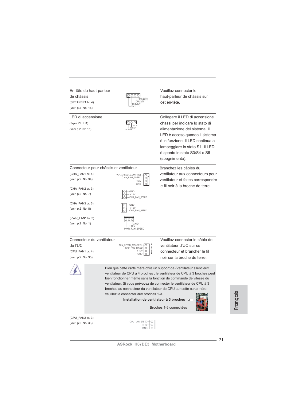 Français | ASRock H67DE3 User Manual | Page 71 / 253