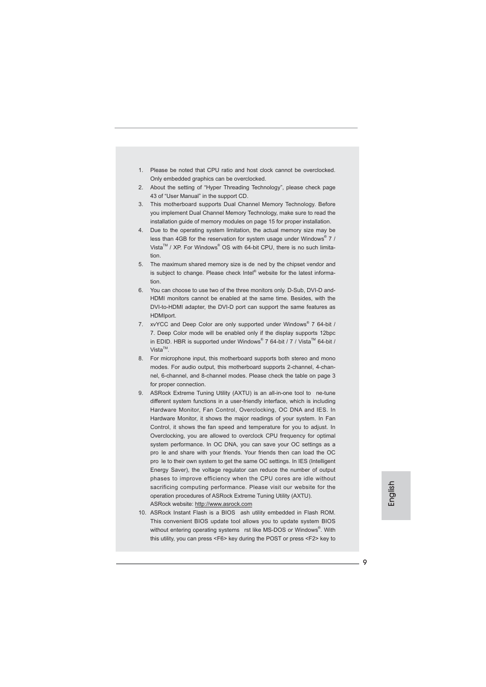 Caution, English | ASRock H67DE3 User Manual | Page 9 / 253