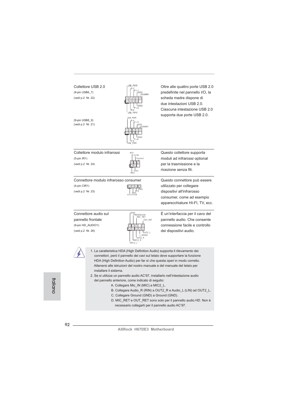 Italiano | ASRock H67DE3 User Manual | Page 92 / 253