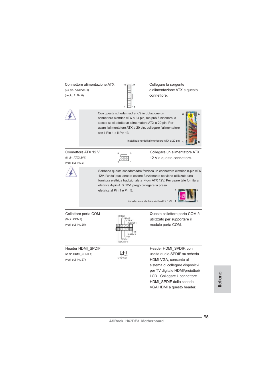 Italiano | ASRock H67DE3 User Manual | Page 95 / 253