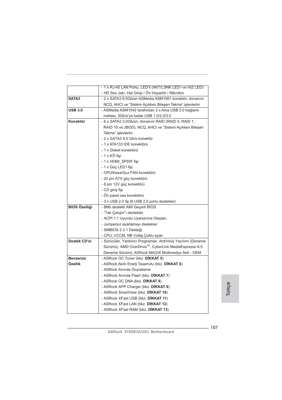 Türkçe | ASRock 970DE3__U3S3 User Manual | Page 107 / 179