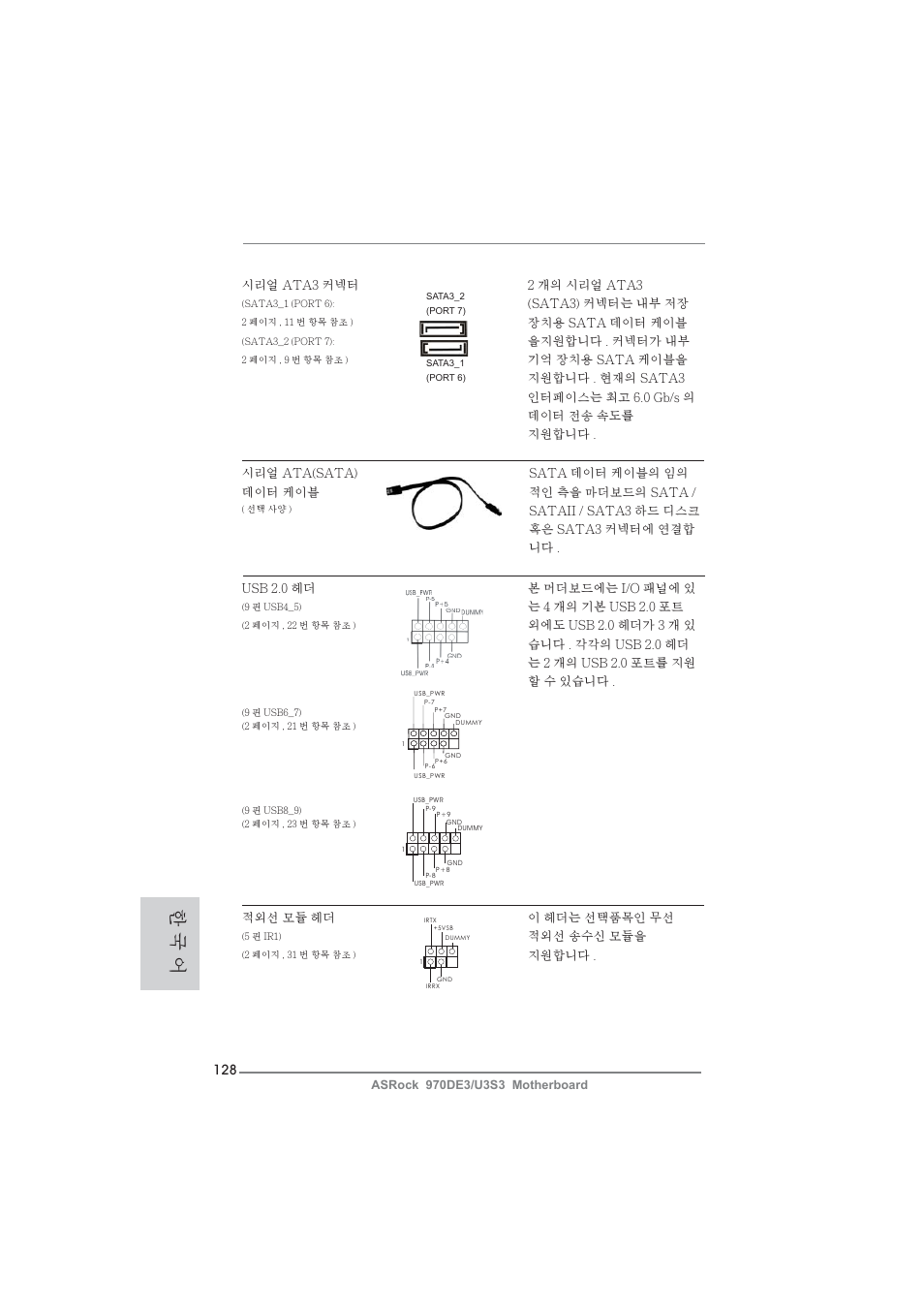 한 국 어 | ASRock 970DE3__U3S3 User Manual | Page 128 / 179