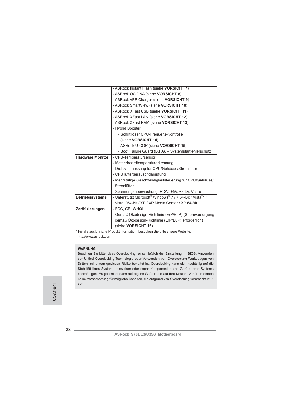 Deutsch | ASRock 970DE3__U3S3 User Manual | Page 28 / 179