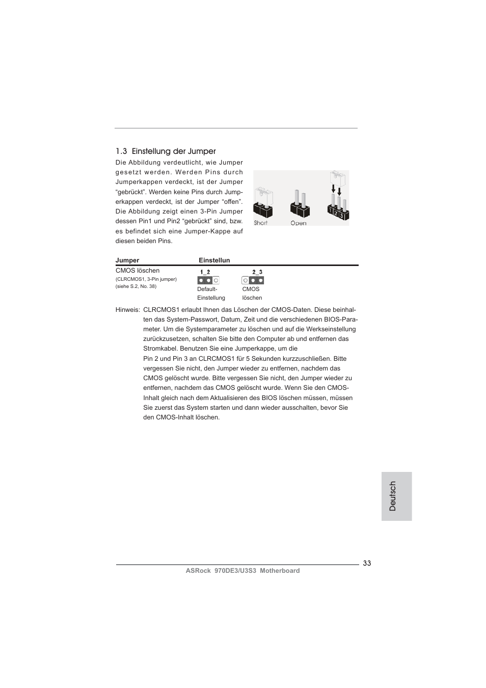 Deutsch 1.3 einstellung der jumper | ASRock 970DE3__U3S3 User Manual | Page 33 / 179