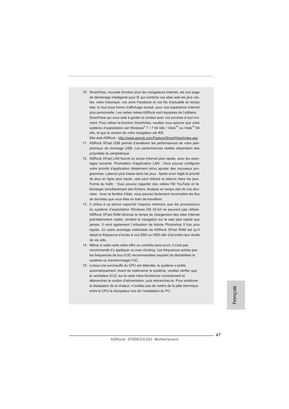 Français | ASRock 970DE3__U3S3 User Manual | Page 47 / 179