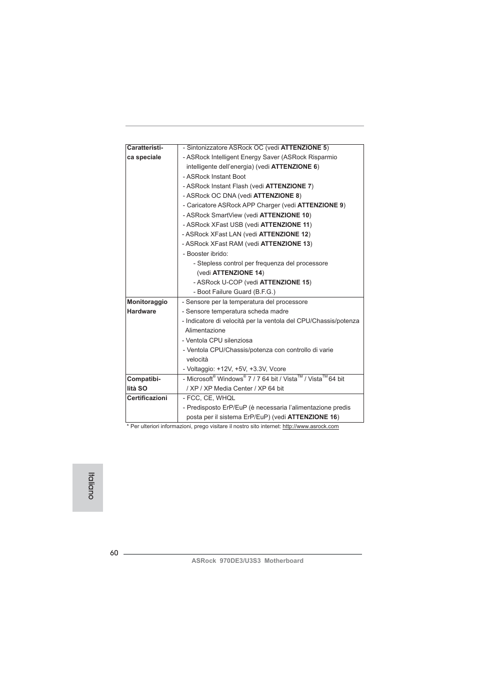 Italiano | ASRock 970DE3__U3S3 User Manual | Page 60 / 179