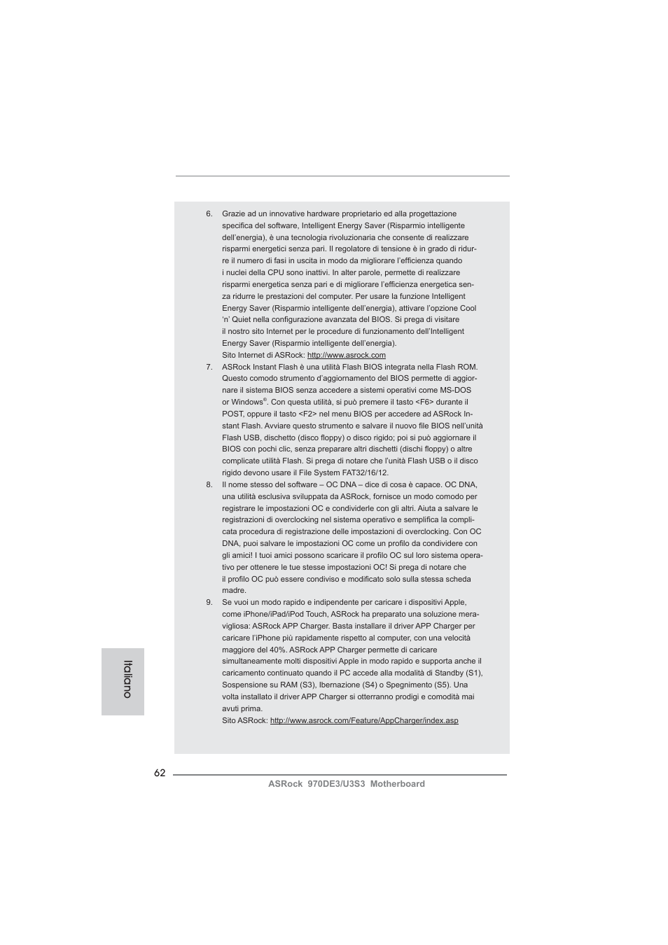 Italiano | ASRock 970DE3__U3S3 User Manual | Page 62 / 179