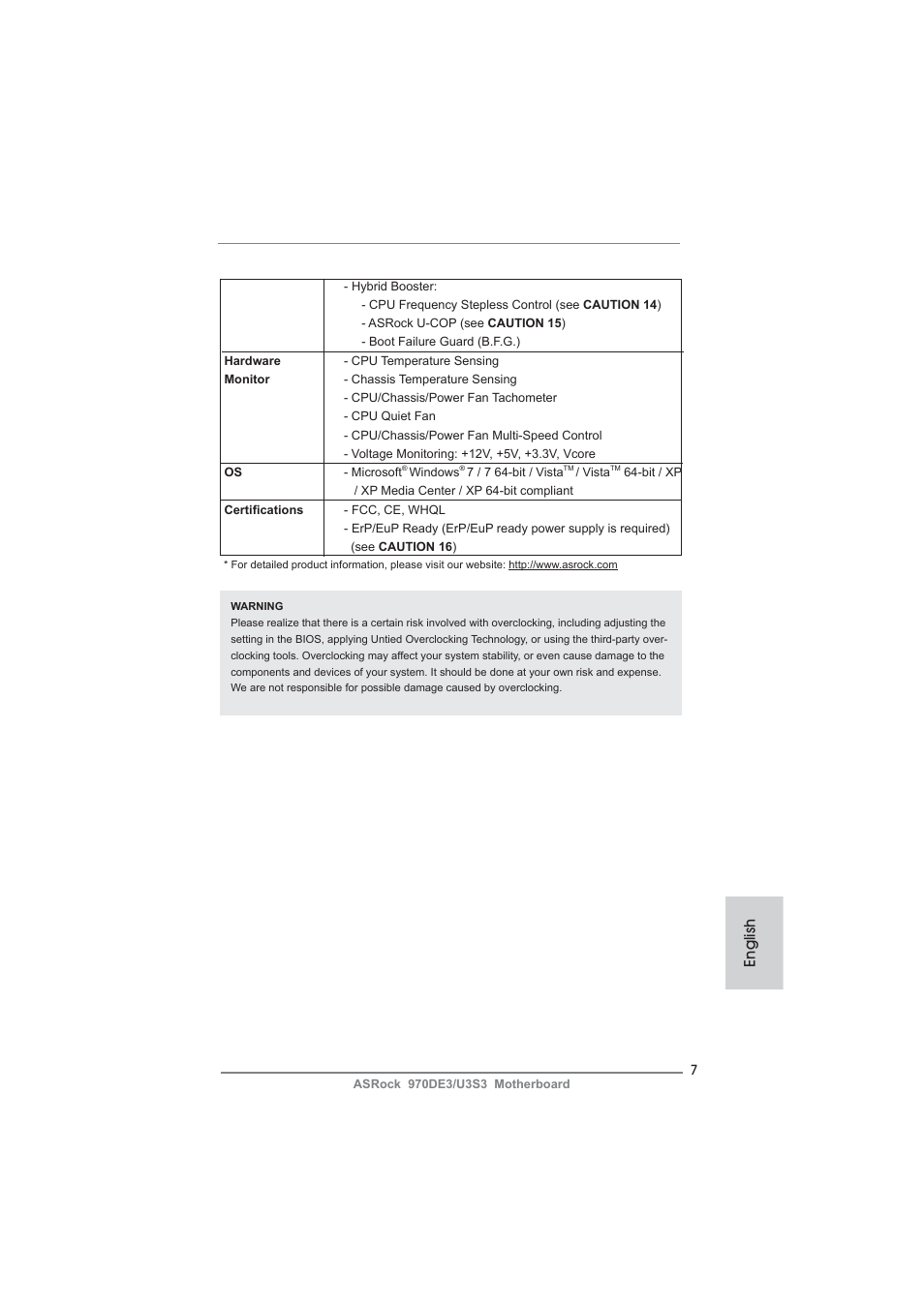 English | ASRock 970DE3__U3S3 User Manual | Page 7 / 179