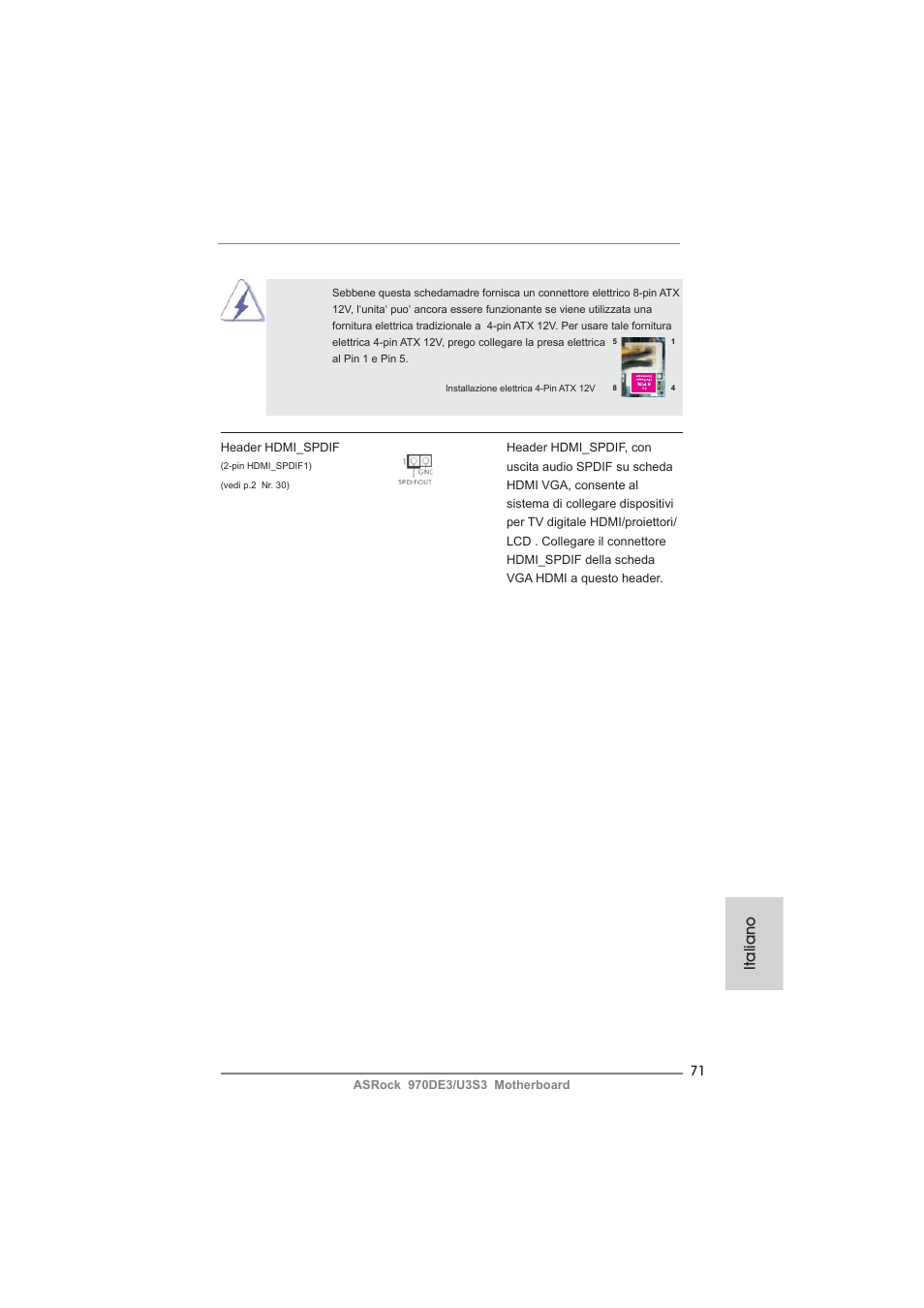 Italiano | ASRock 970DE3__U3S3 User Manual | Page 71 / 179