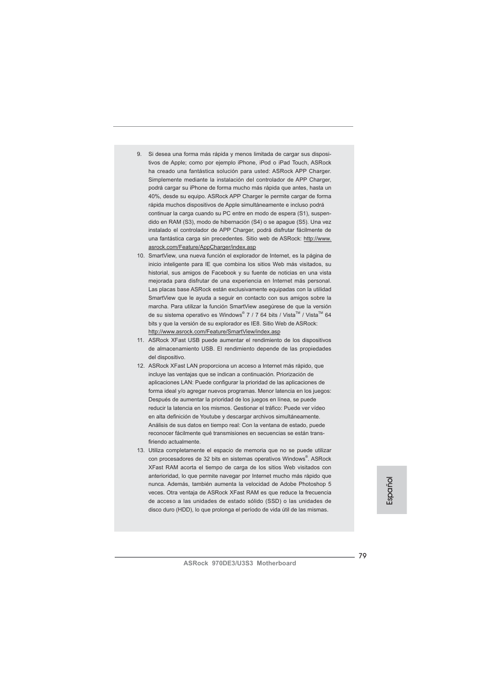 Español | ASRock 970DE3__U3S3 User Manual | Page 79 / 179
