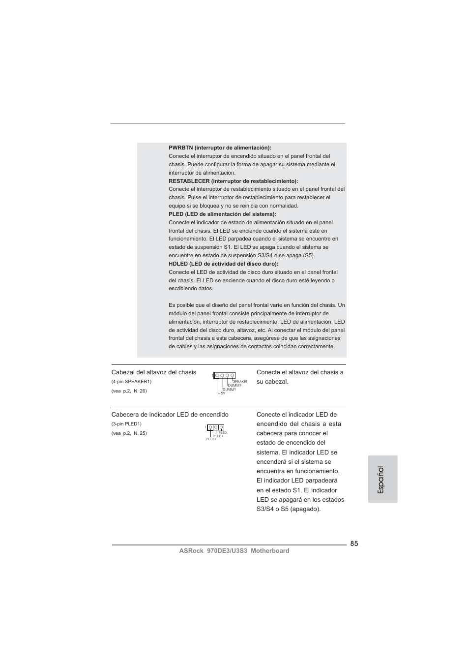 Español | ASRock 970DE3__U3S3 User Manual | Page 85 / 179
