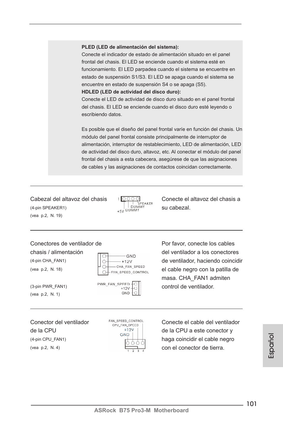 Español | ASRock B75 Pro3-M User Manual | Page 101 / 221