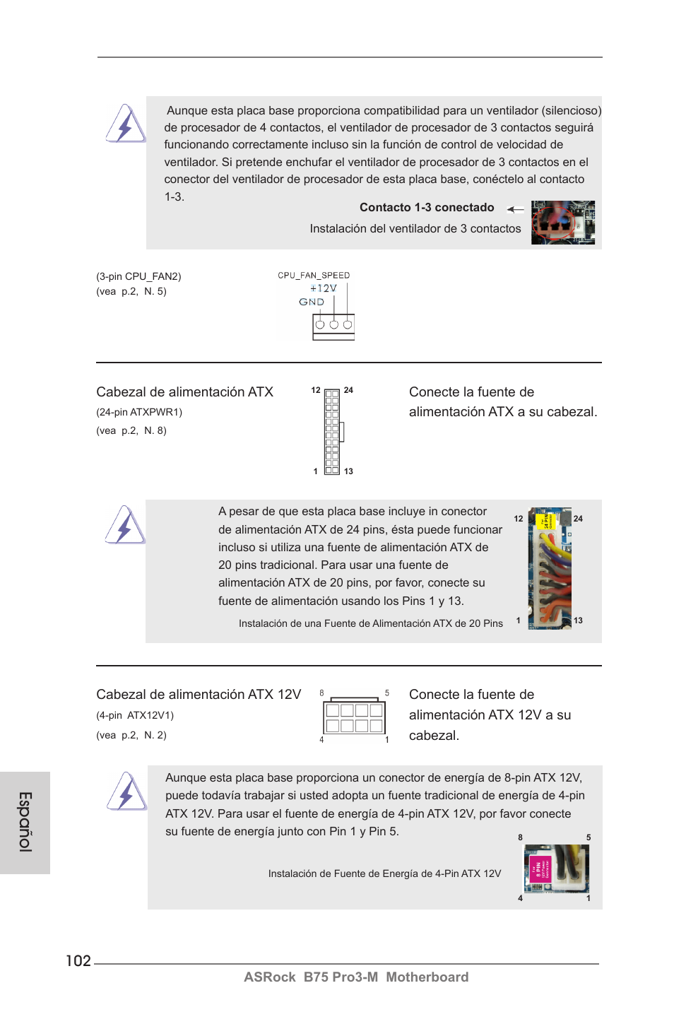 Español | ASRock B75 Pro3-M User Manual | Page 102 / 221