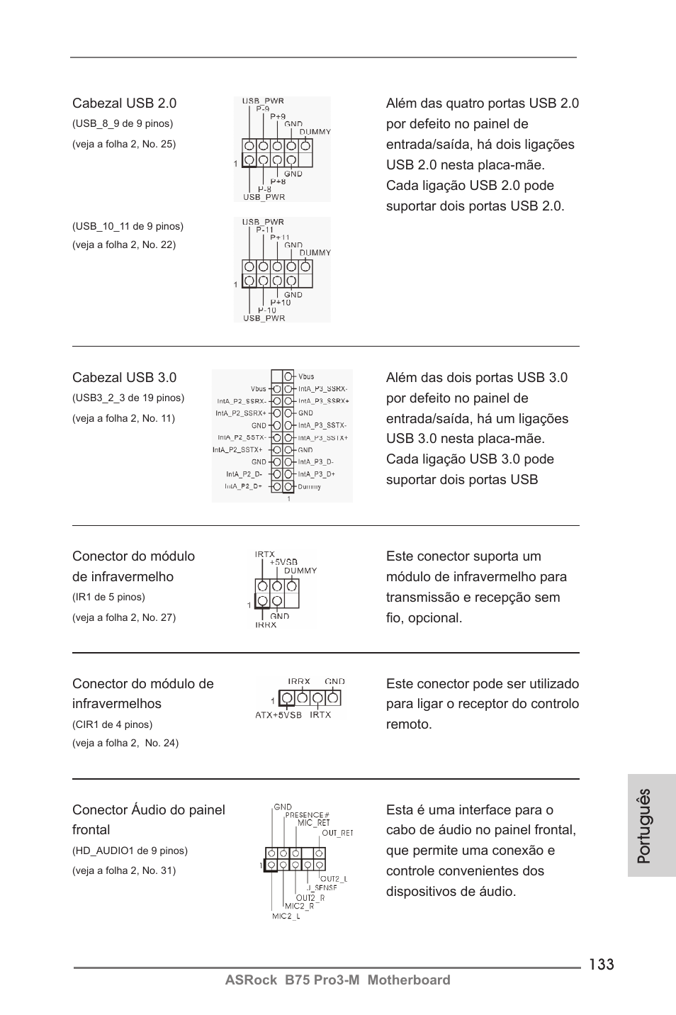 Por tuguês | ASRock B75 Pro3-M User Manual | Page 133 / 221