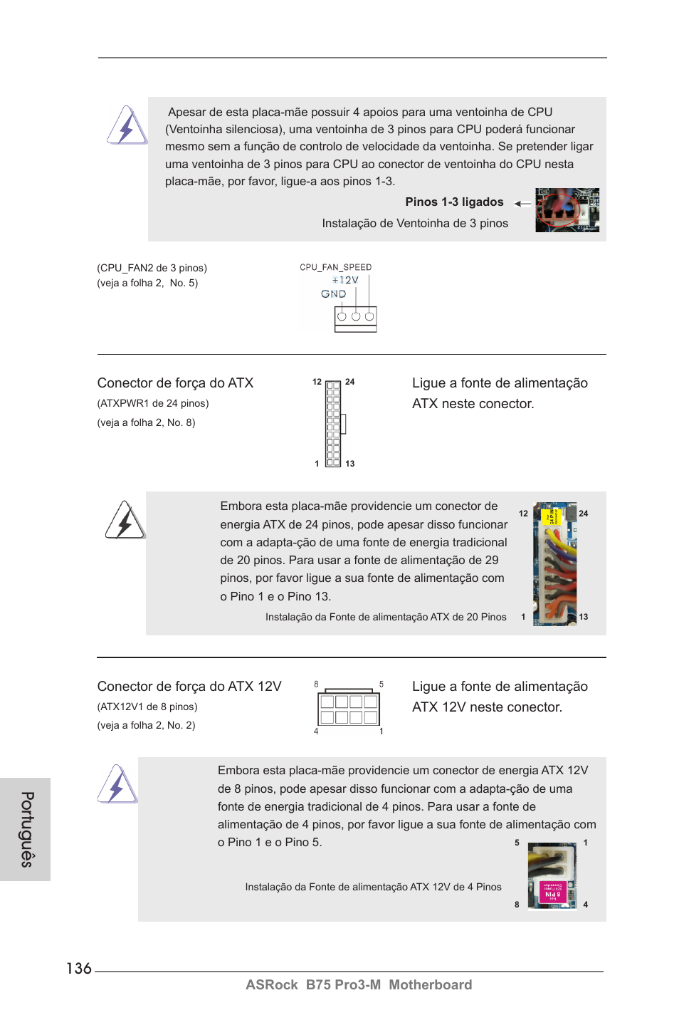Por tuguês | ASRock B75 Pro3-M User Manual | Page 136 / 221