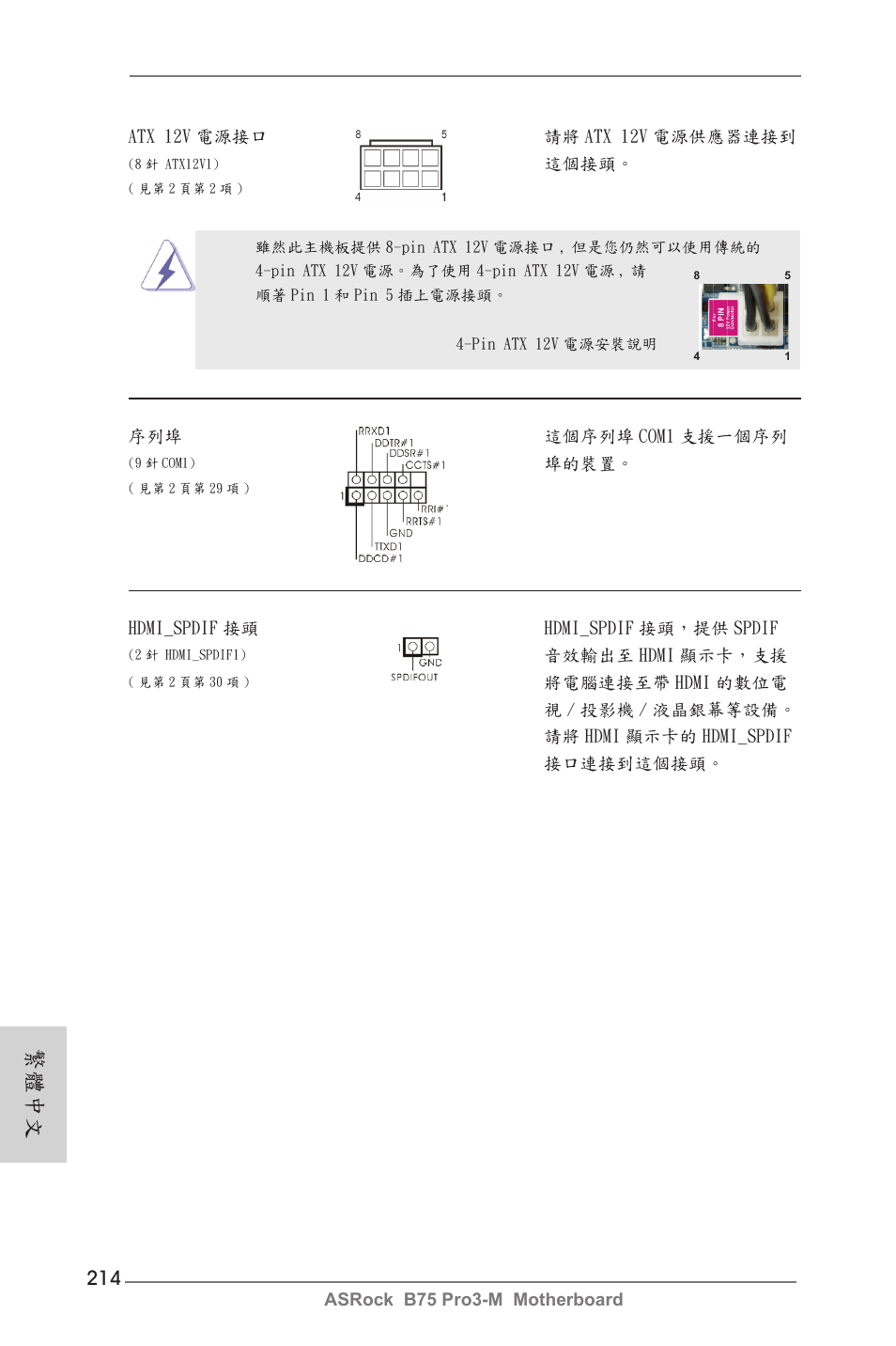 繁體中文 | ASRock B75 Pro3-M User Manual | Page 214 / 221