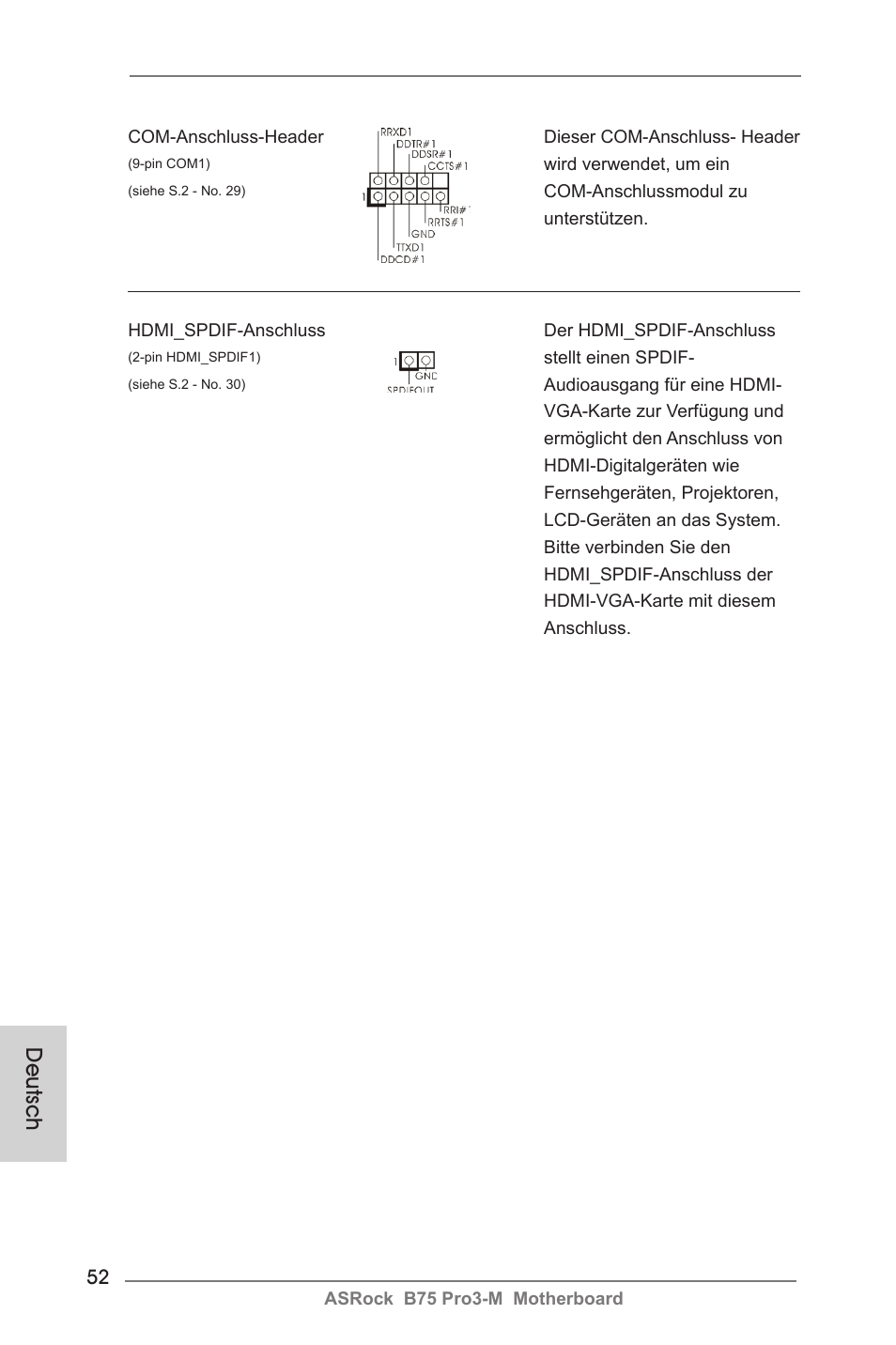 Deutsch | ASRock B75 Pro3-M User Manual | Page 52 / 221