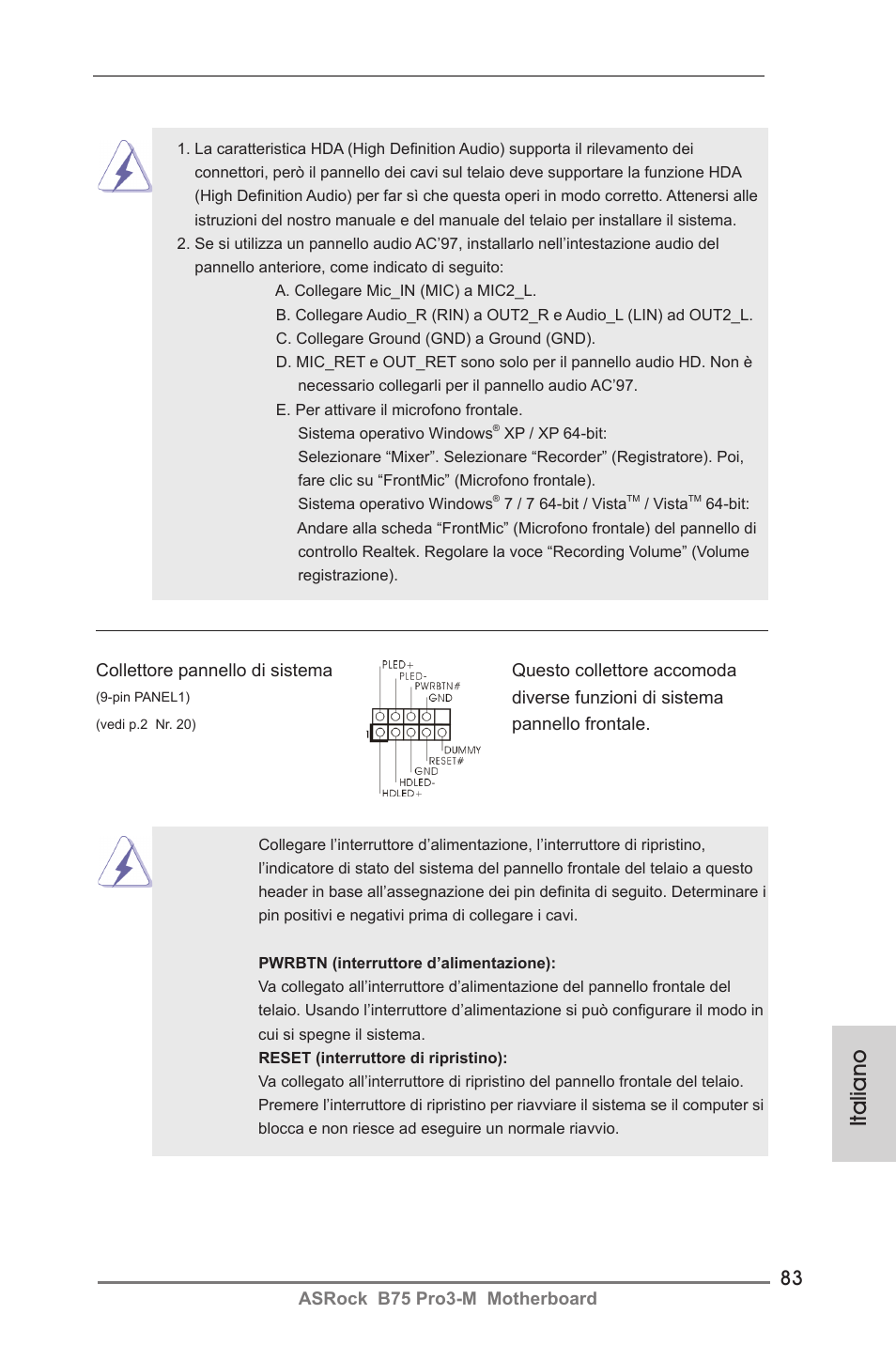 Italiano | ASRock B75 Pro3-M User Manual | Page 83 / 221