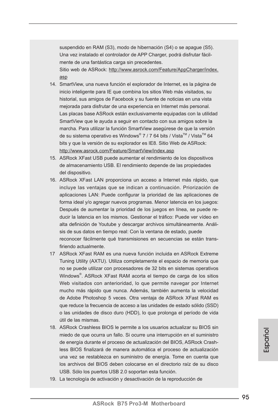 Español | ASRock B75 Pro3-M User Manual | Page 95 / 221