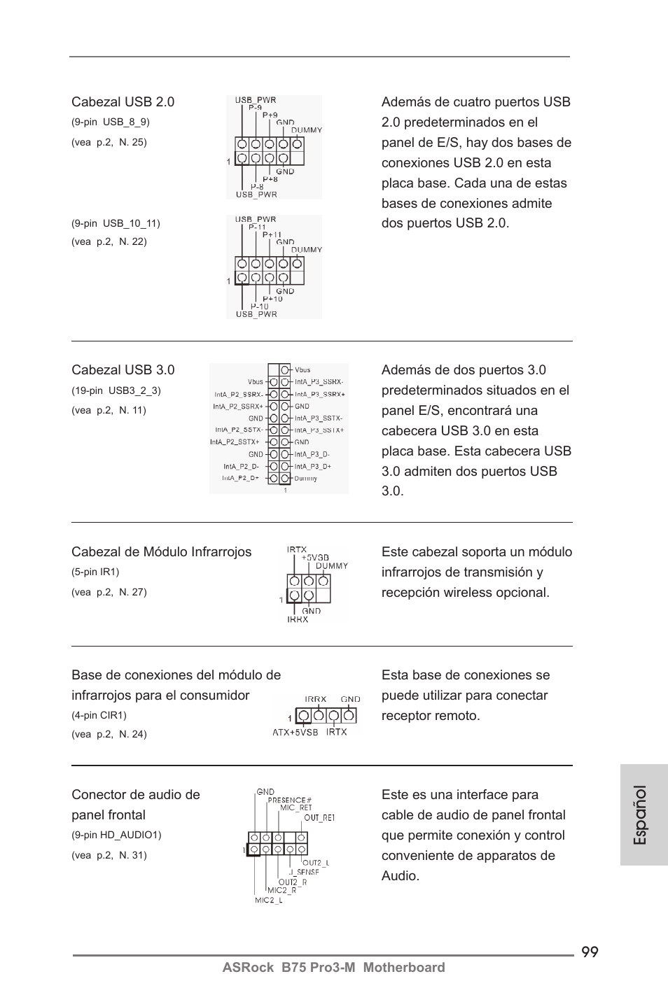 Español | ASRock B75 Pro3-M User Manual | Page 99 / 221
