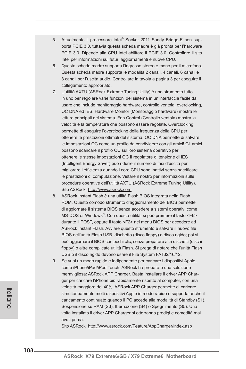 Italiano | ASRock X79 Extreme6__GB User Manual | Page 108 / 249